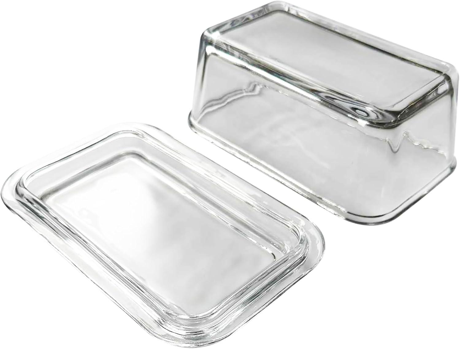 Fox Run Glass Butter Dish With Cover, For The Counter or Refrigerator