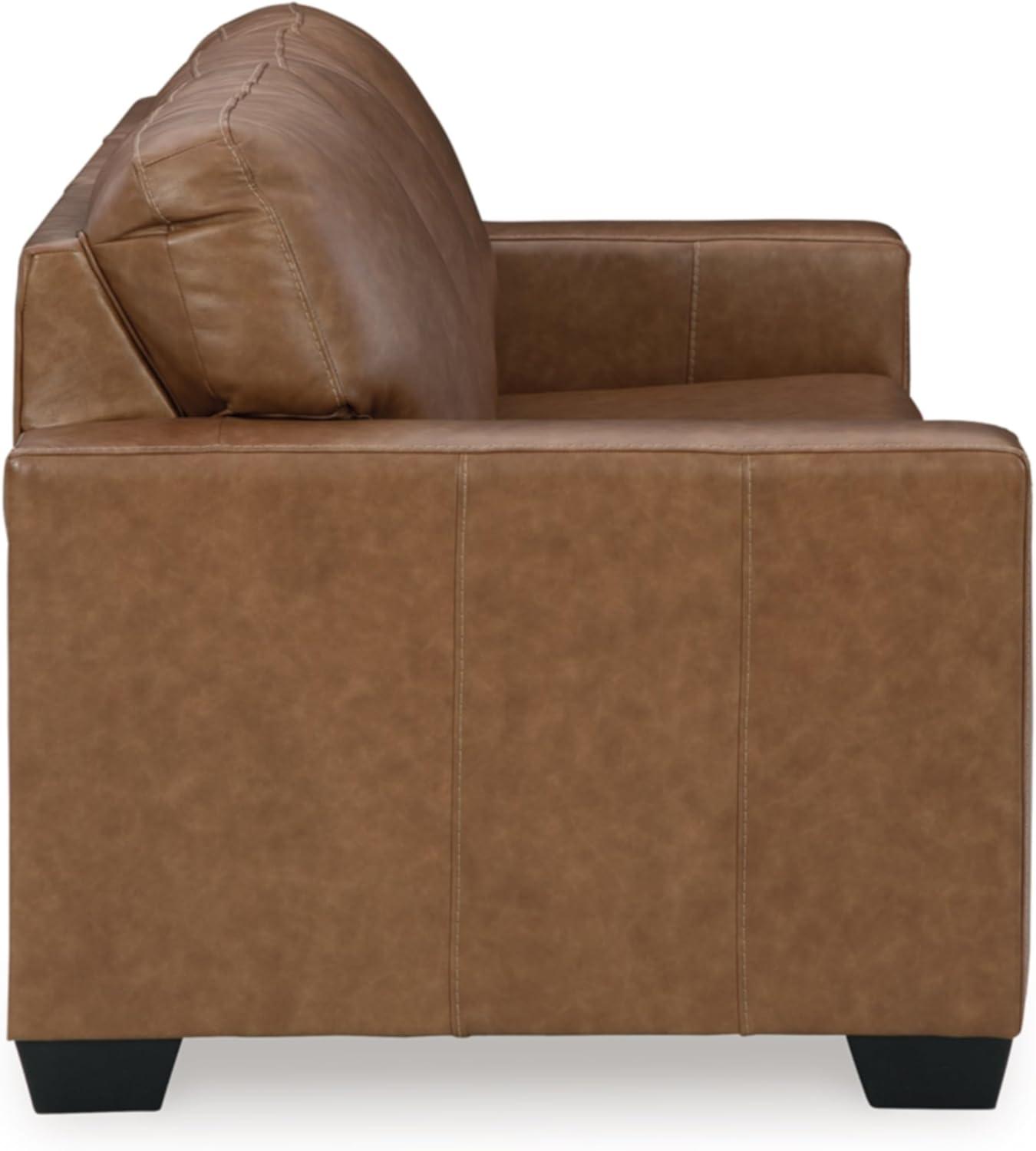 Bolsena 85'' Brown Faux Leather Sofa with Removable Cushions