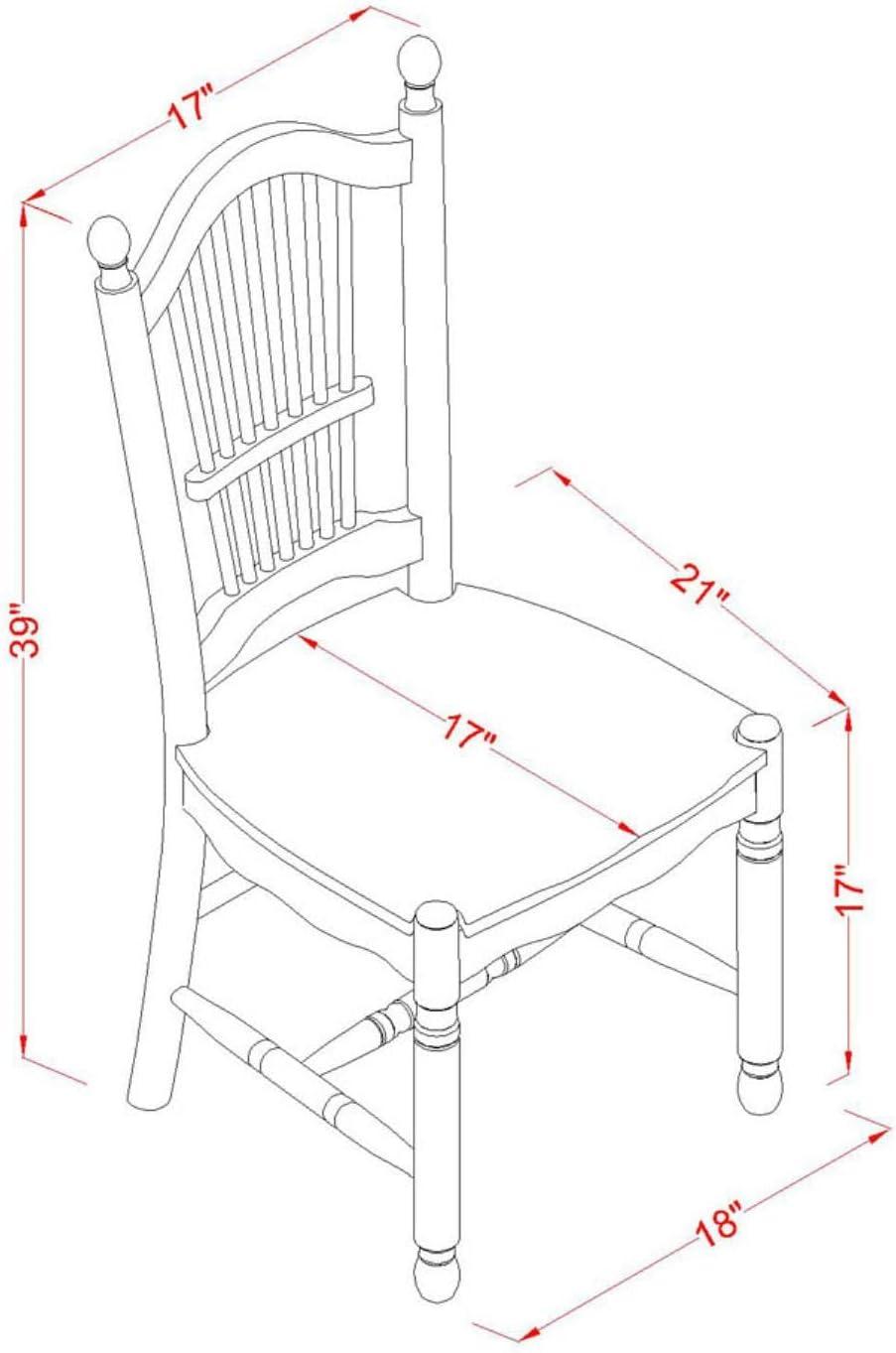 Dining Set - One Round Table & 2 Chairs with Solid Wood Seat, Linen White - 42 in. - 3 Piece