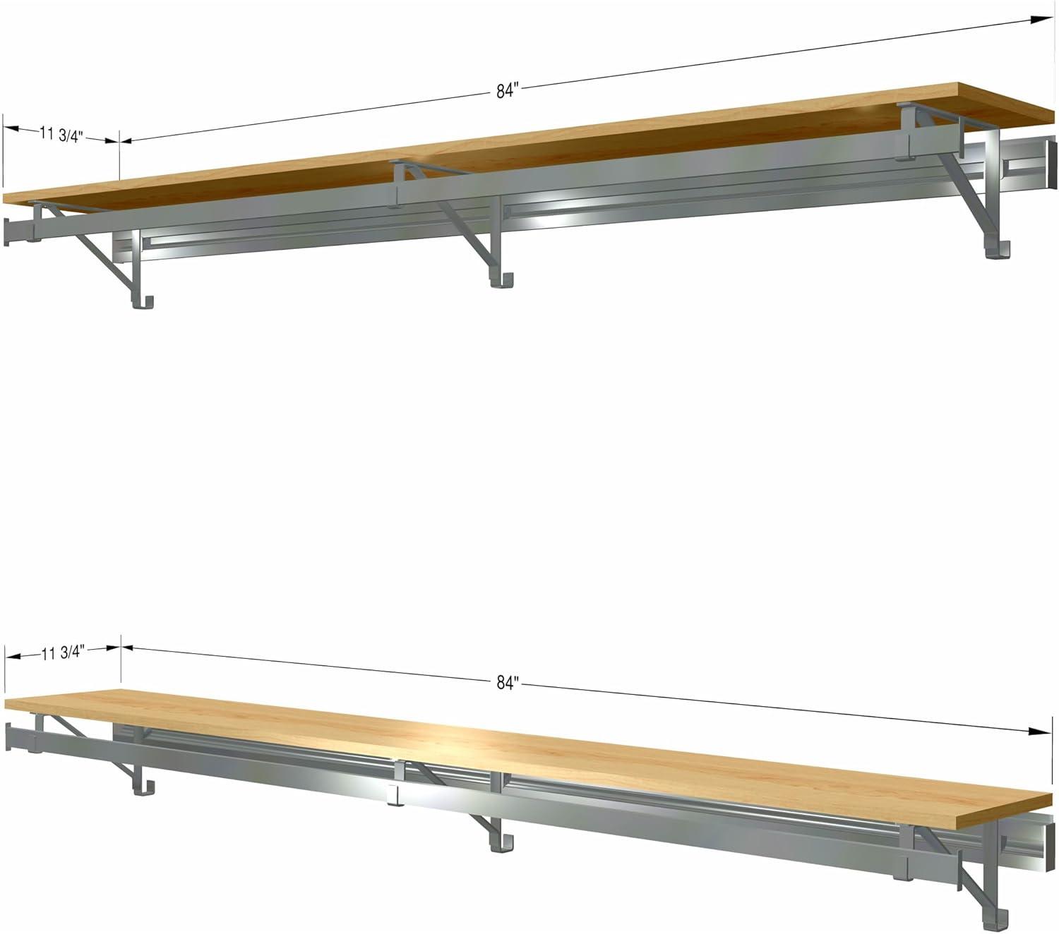 Maple Double Shelf Double Hang Closet System with Steel Brackets