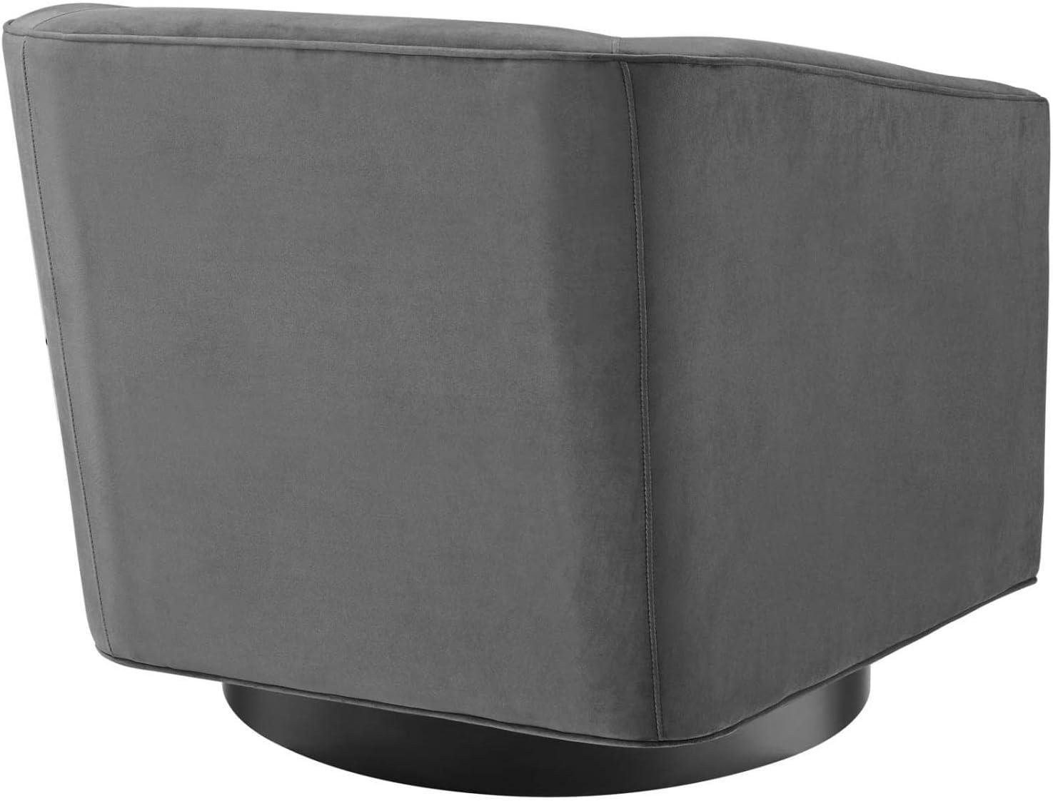 Set of 2 Twist Swivel Chairs Performance Velvet Gray - Modway