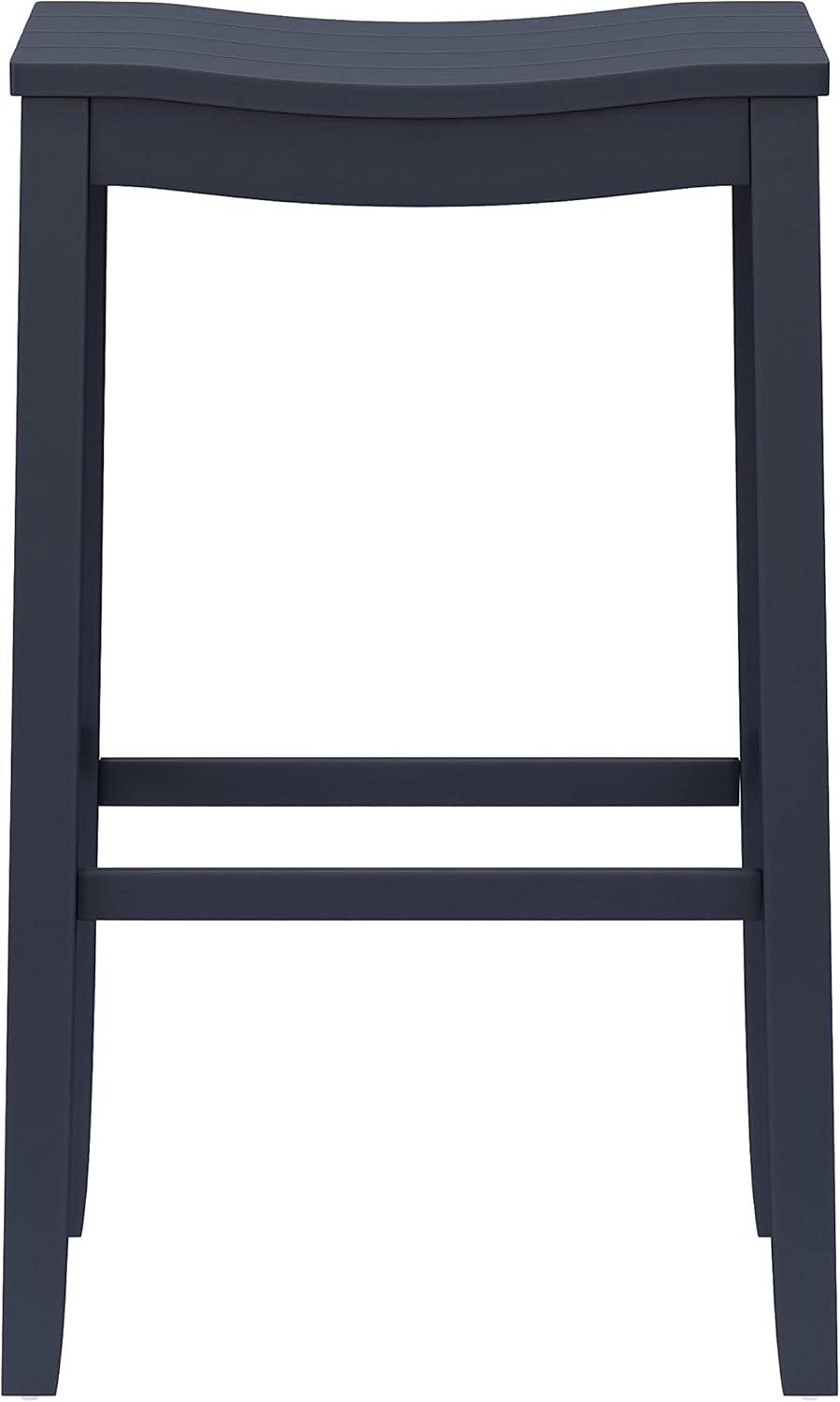 Hillsdale Furniture 30" Fiddler Backless Barstool Navy: Matte Finish, Wood Legs, Fixed Height