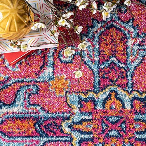 nuLOOM Fancy Power Loomed Pink Medallion Area Rug, 8' x 10', Color Bound