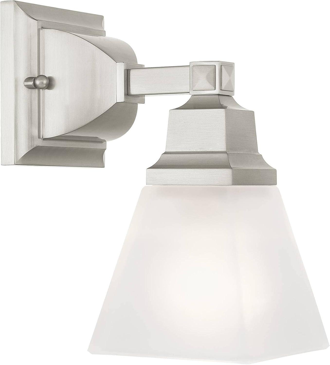 Elegant Brushed Nickel Wall Sconce with Satin Glass Shade