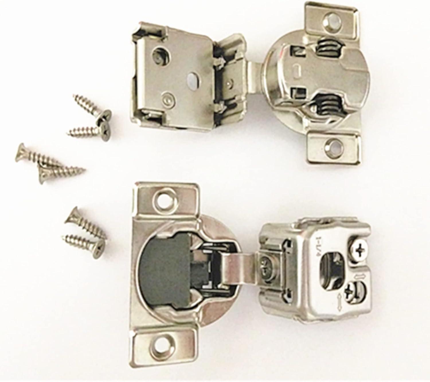 2 Piece Soft Close 1-1/4" Overlay Cabinet Hinge 105 Degree 6 Ways 3 Cam Adjustment (Set of 2)