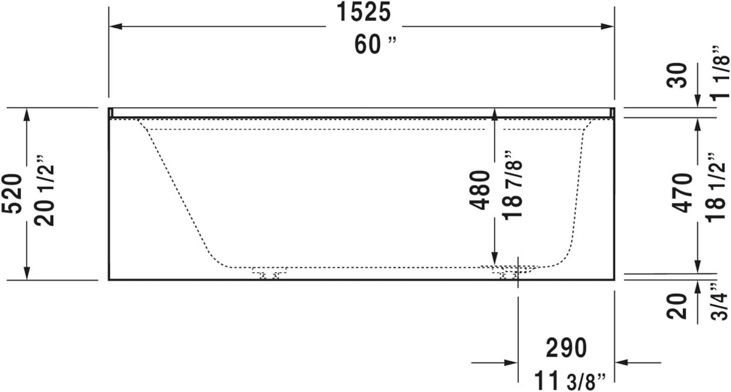 Architec 60" x 32" Alcove Soaking Bathtub