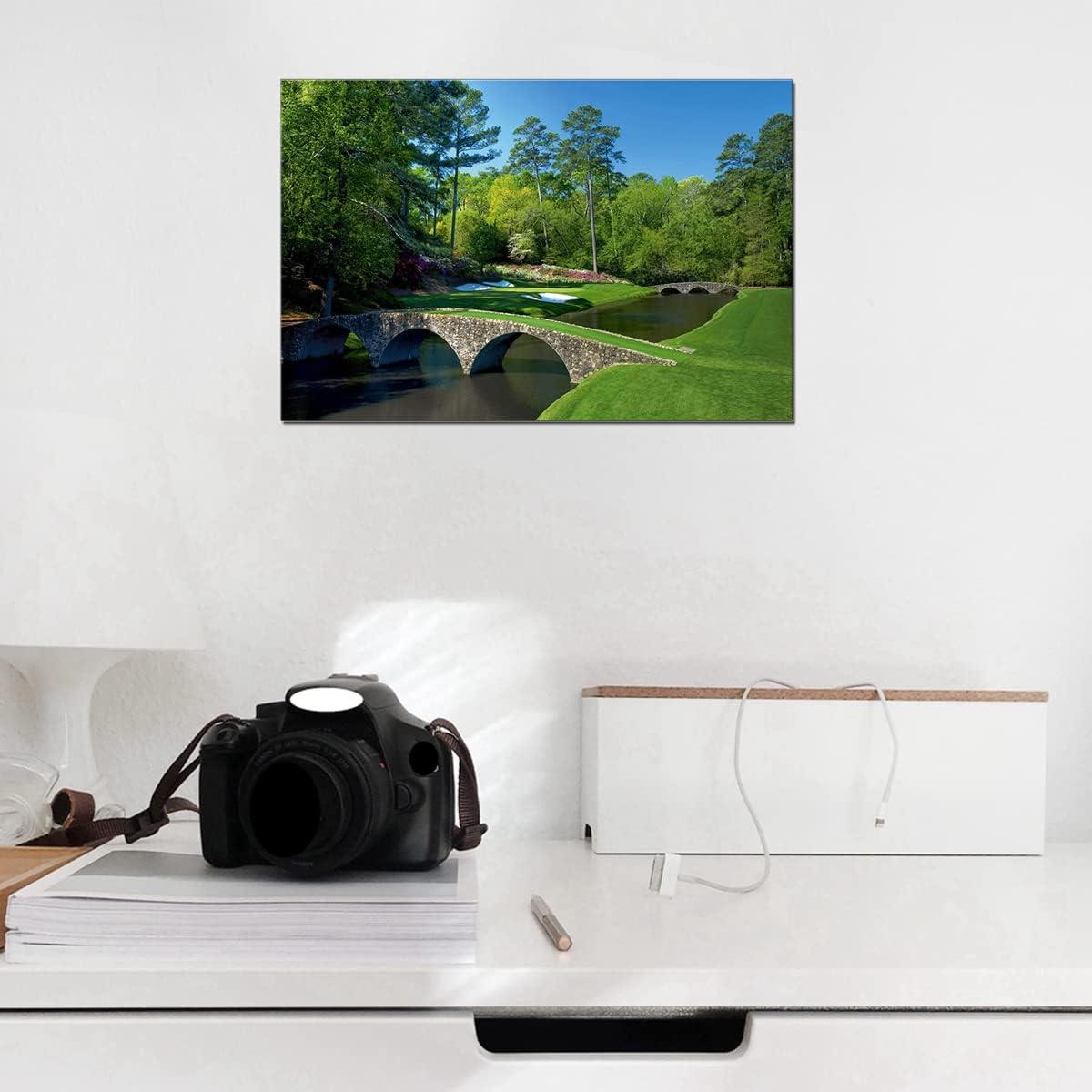 SYDposter Large Gym Men Cave Decor Golf Club Sport Landscape Artwork Canvas Painting for Bedroom Wall Art Augusta National Golf Course Home Decor Poster Print Unframed 24x36in