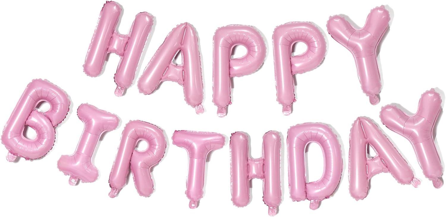 comerut 16inch Happy Birthday Letter Aluminum Foil Balloons Decoration Party Supplies