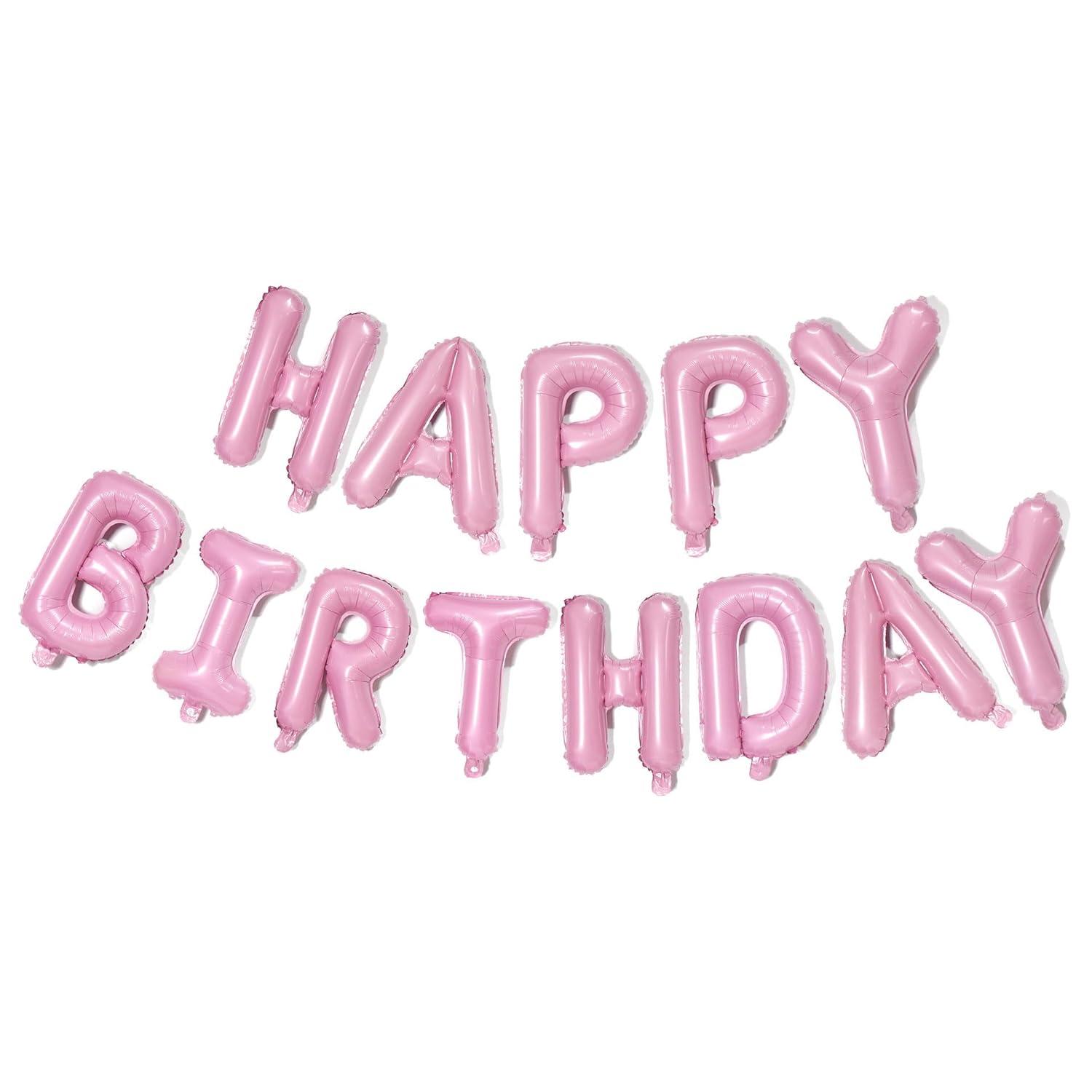comerut 16inch Happy Birthday Letter Aluminum Foil Balloons Decoration Party Supplies