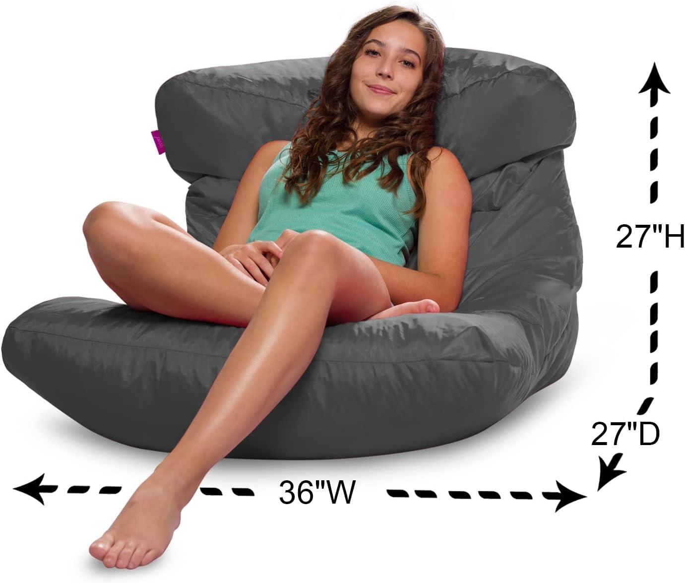 Bean Bag Chair Lounger Structured Seat for Kids, Teens and Adults, Comfy Chair for Gaming, Reading and Watching TV, Laguna Lounger, Multiple Colors and Fabrics