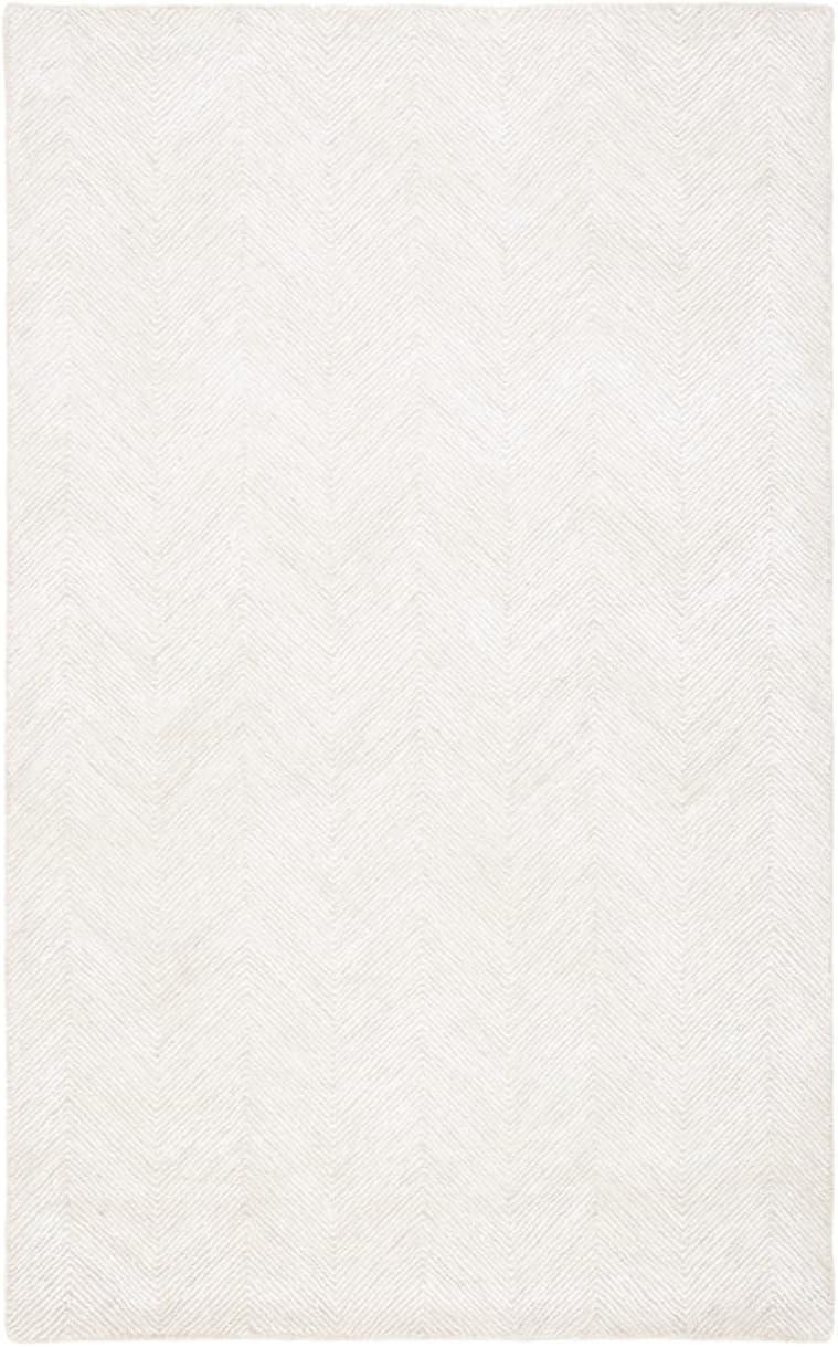 Ivory Beige 4' x 6' Hand-Tufted Wool Viscose Area Rug