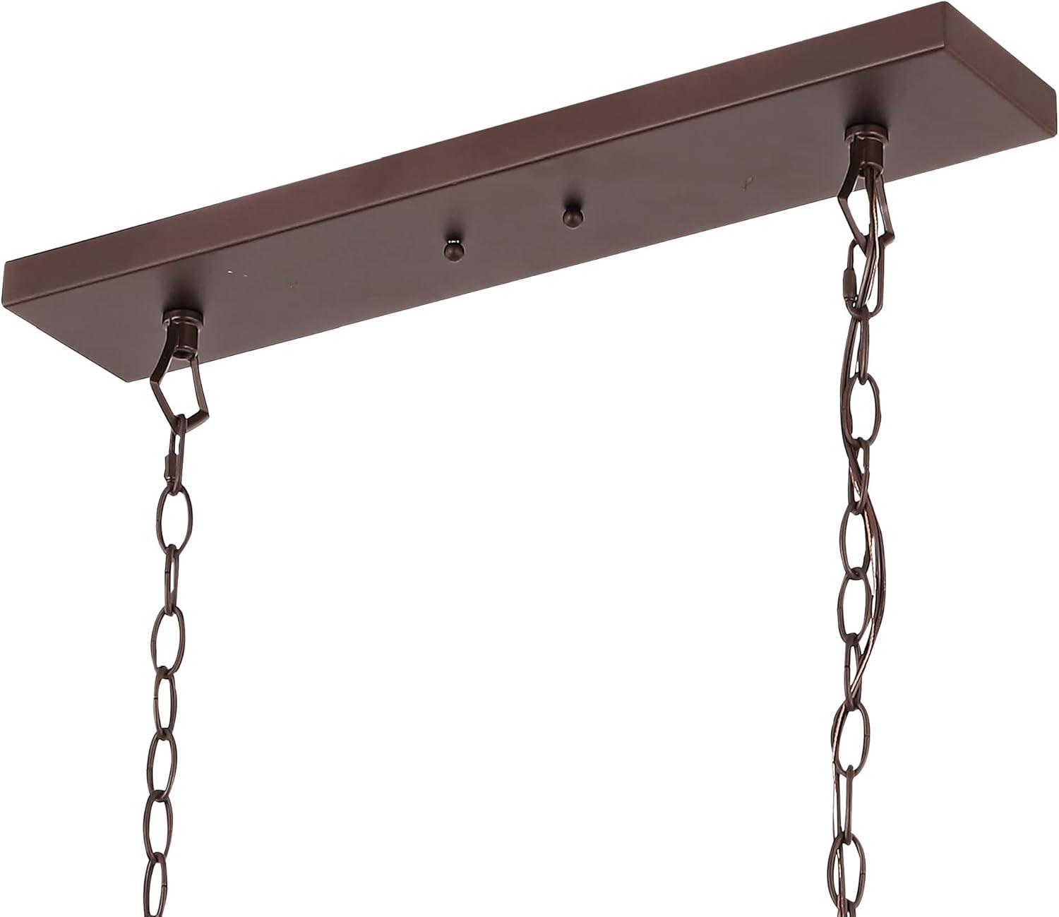 Pagoda 49" Linear 6-Bulb Classic Traditional Metal LED Pendant, Oil Rubbed Bronze