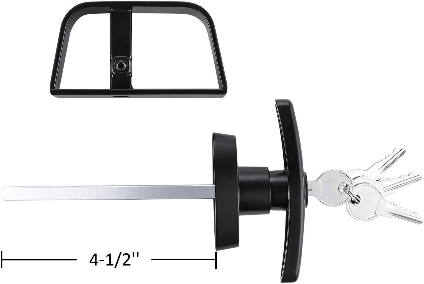 Black Powder Coated Shed Door T-Handle Lock Kit