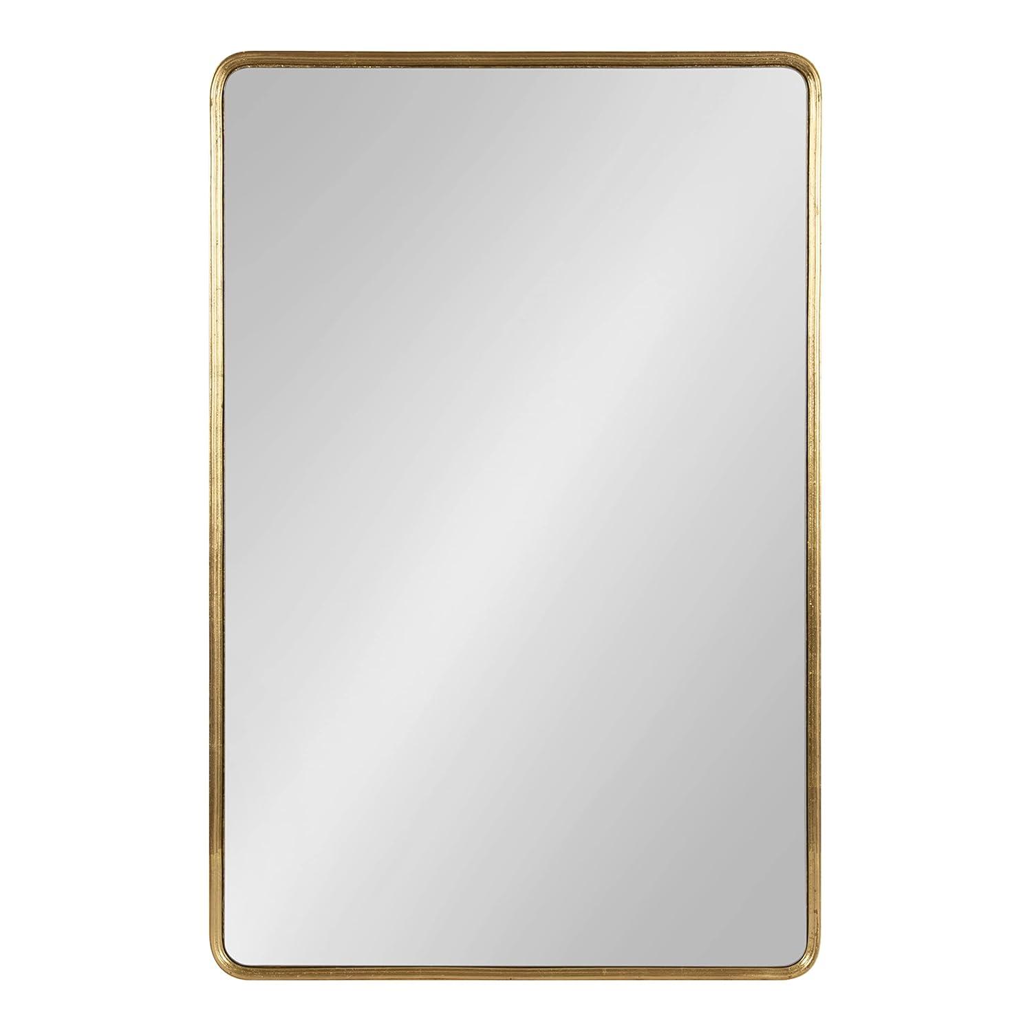 Kate and Laurel Caskill Rectangle MDF Full Length Mirror, 16x48, Gold