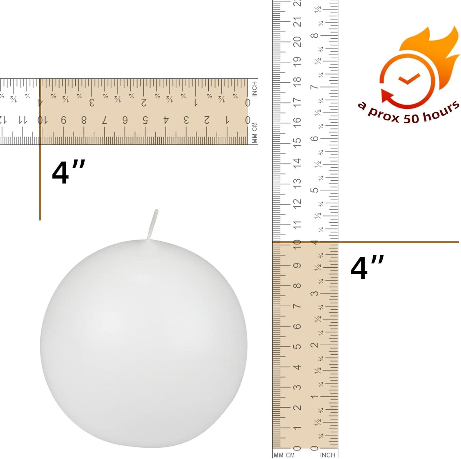 White 4-Inch Citronella Ball Candles, Set of 2