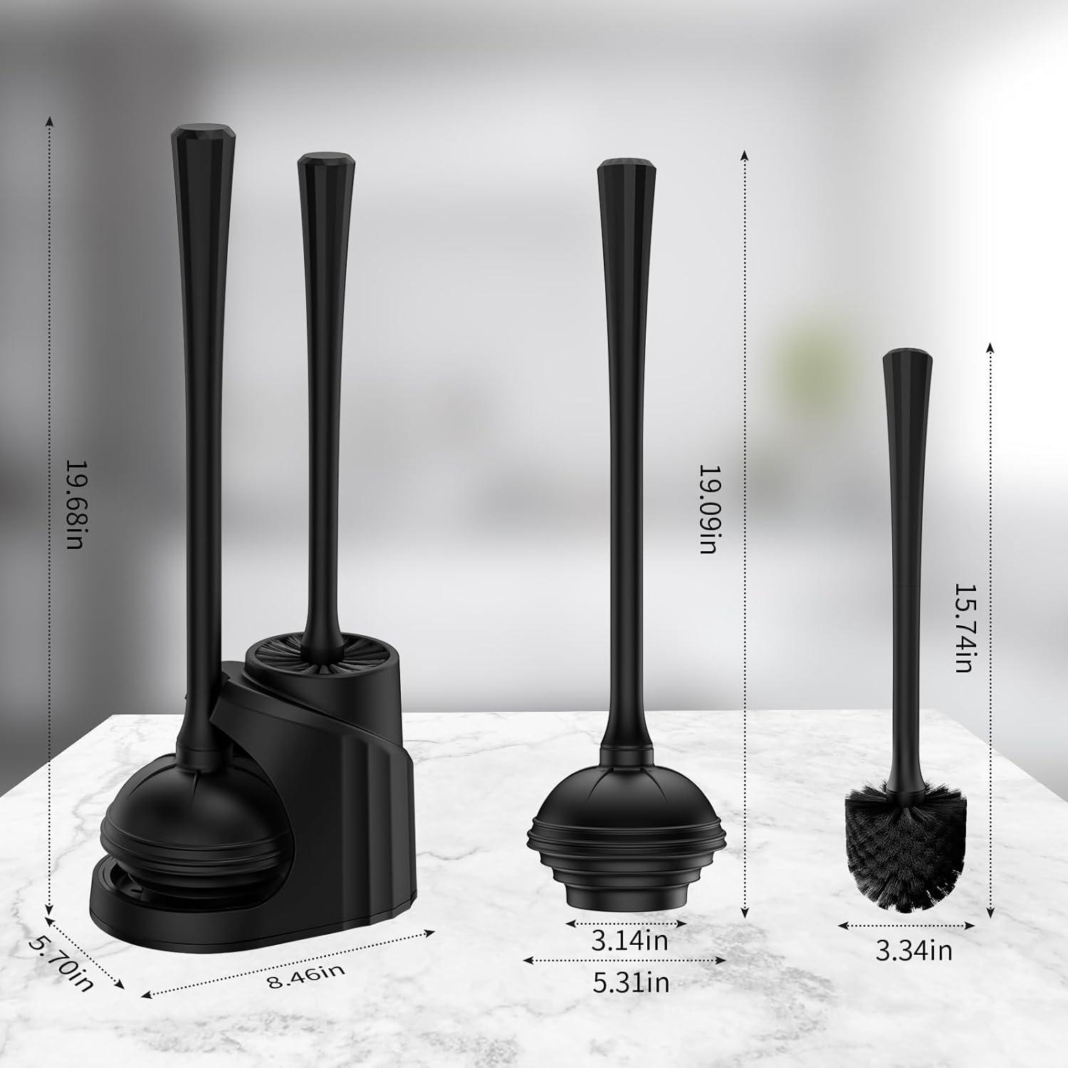 Tyuong Toilet Brush And Plunger Set 2 In 1 Plunger And Brush Set Toilet Brush Toilet Plunger And Brush Set Black Toilet Brush And Plunger Set Bathroom Plunger Household