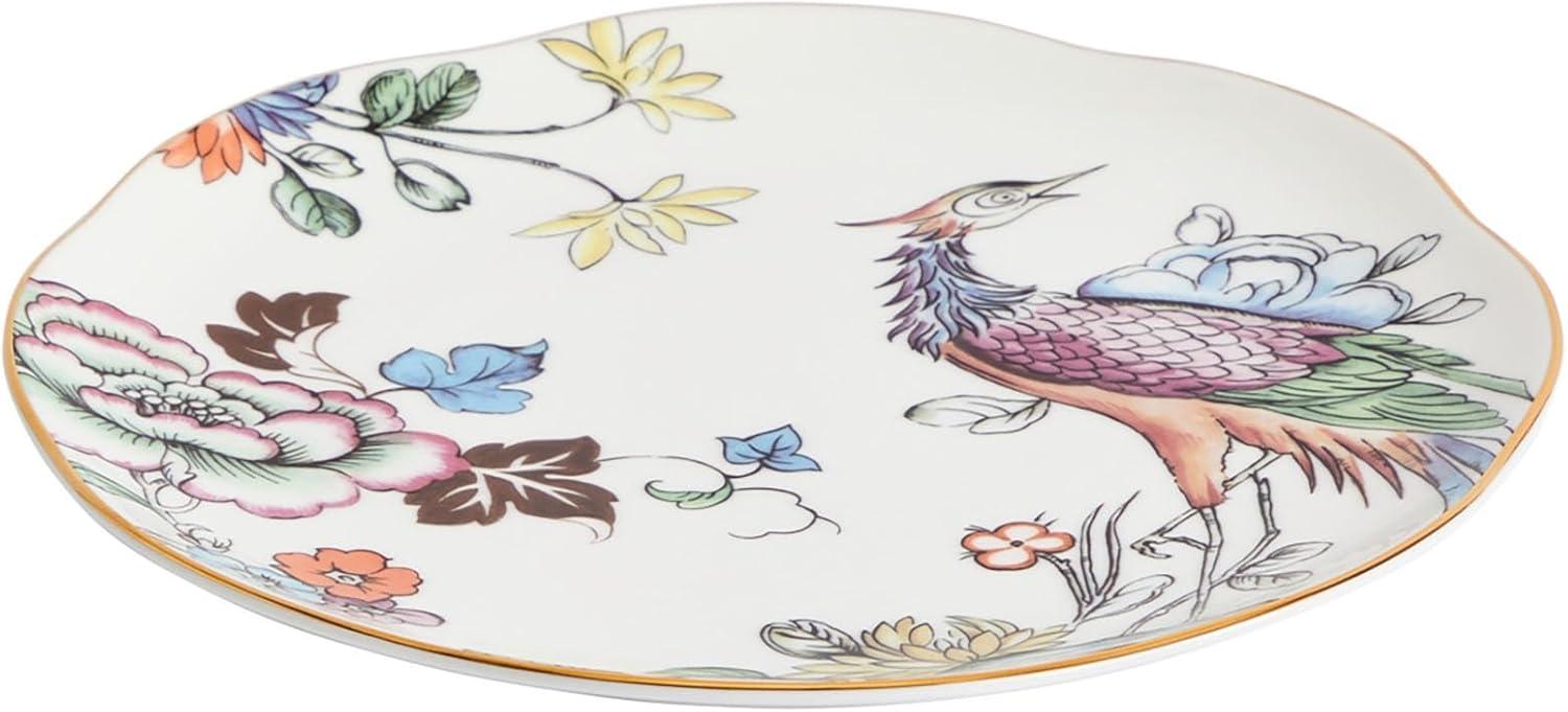 Wedgwood Chinoiserie Floral Porcelain Salad Plate with Gold Trim