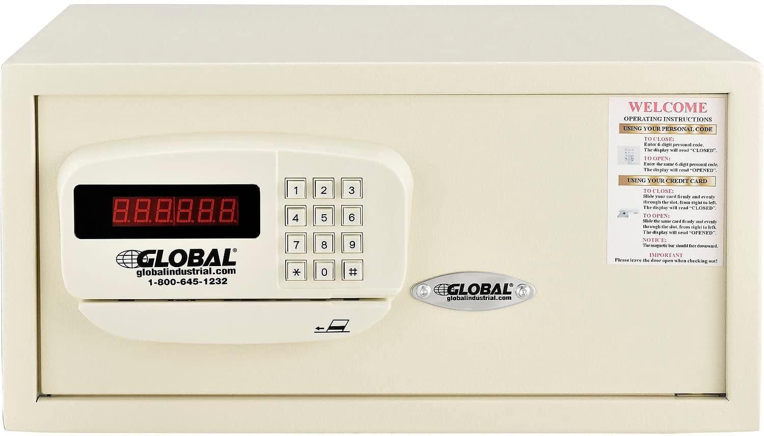 Off-White Steel Electronic Keypad Safe with Card Slot