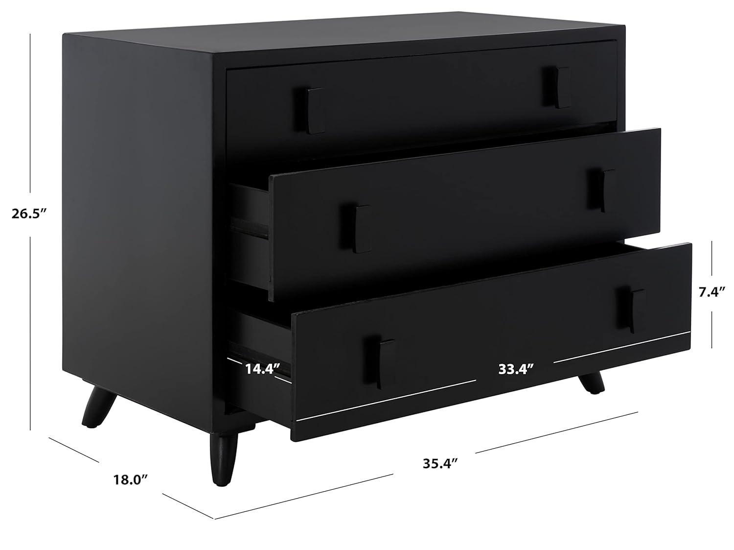 Blaize 3 Drawer Chest - CHS6601 - Black - Safavieh