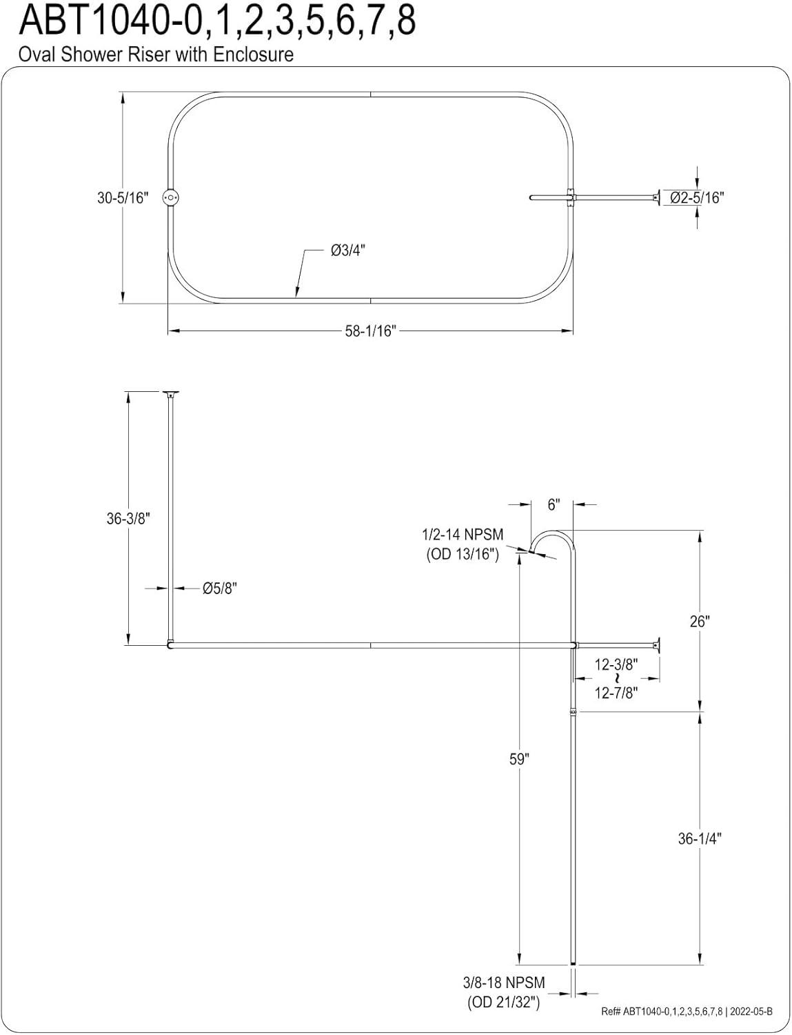 Kingston Brass Kingston Brass Vintage Shower Riser with Rectangular Enclosure