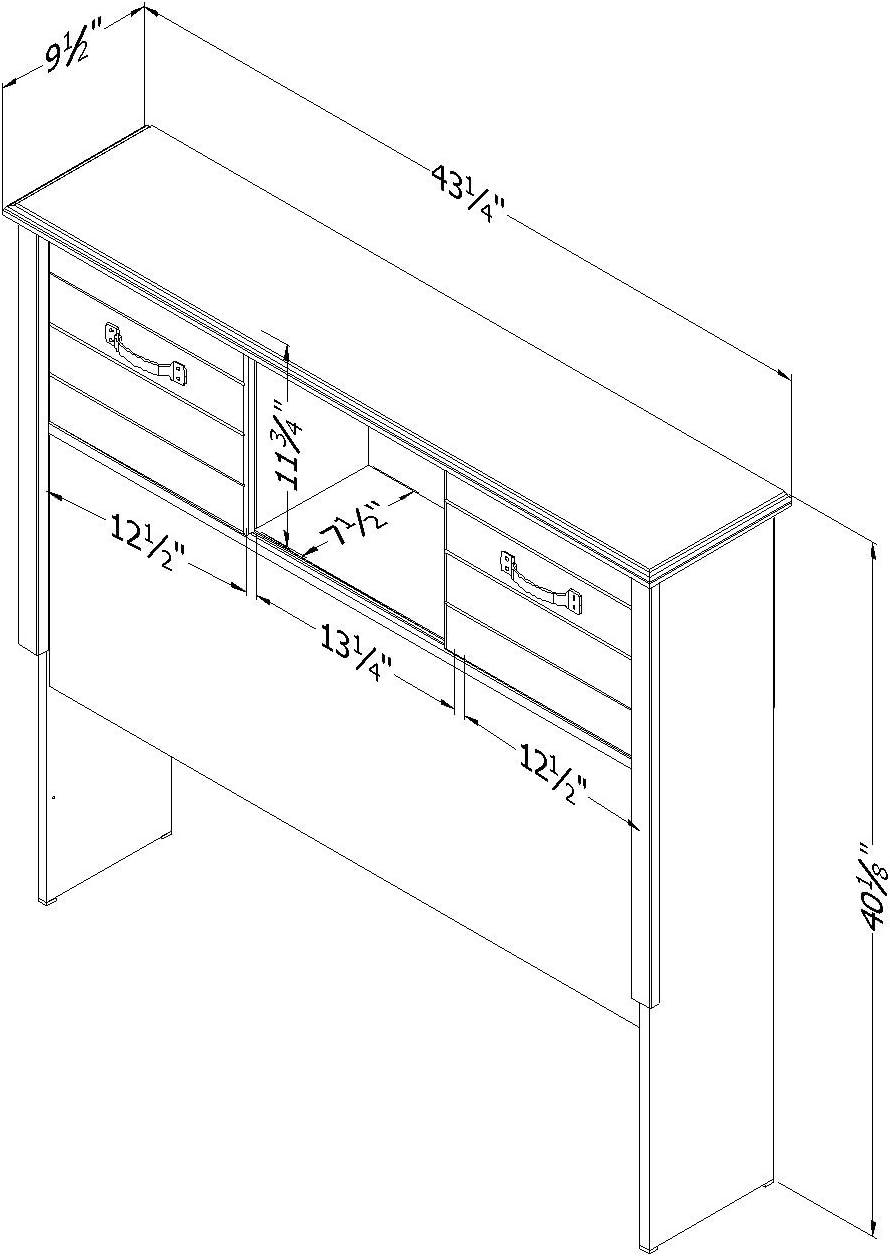 South Shore Ulysses Blueberry Bookcase Headboard with Sliding Doors, Multiple Sizes