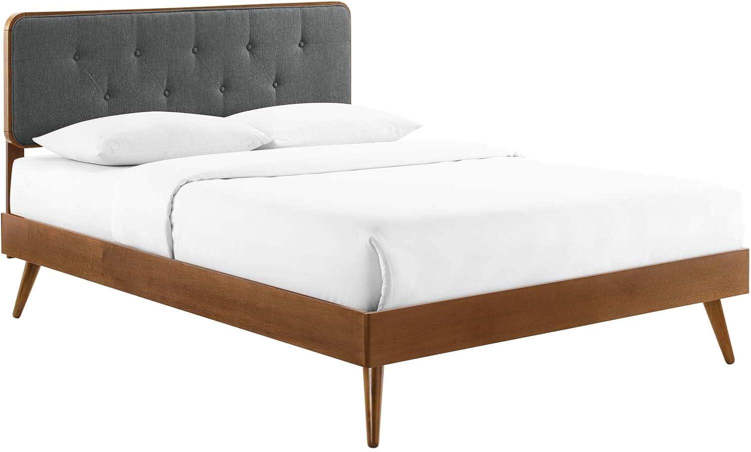 Bridgette Wood Platform Bed with Splayed Legs