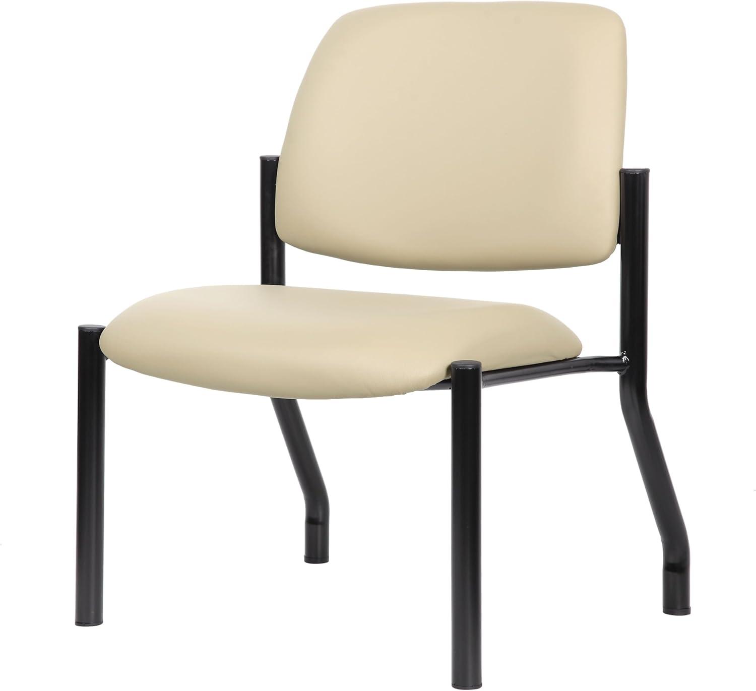 Boss Office Products Antimicrobial Armless Guest Side Chair, 400 lb. weight capacity, Beige