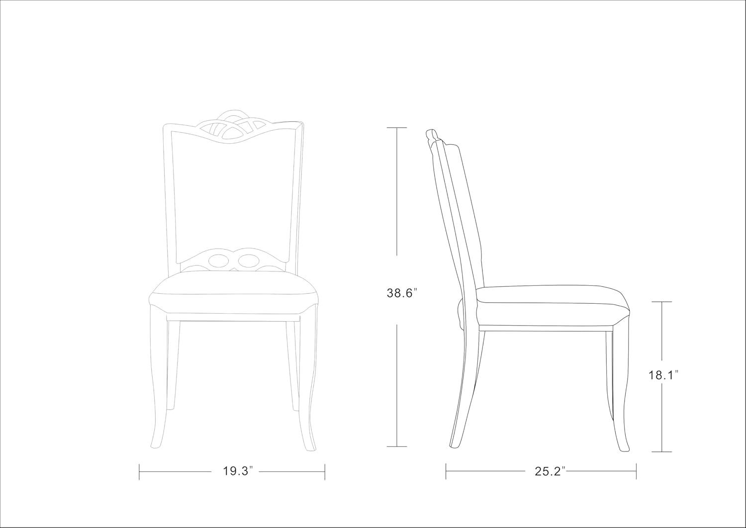 Manhattan Comfort Set of 2 Regent Faux Leather Dining Chairs Cream - Manhattan Comfort: Beechwood Legs, Solid Back, No Assembly Required