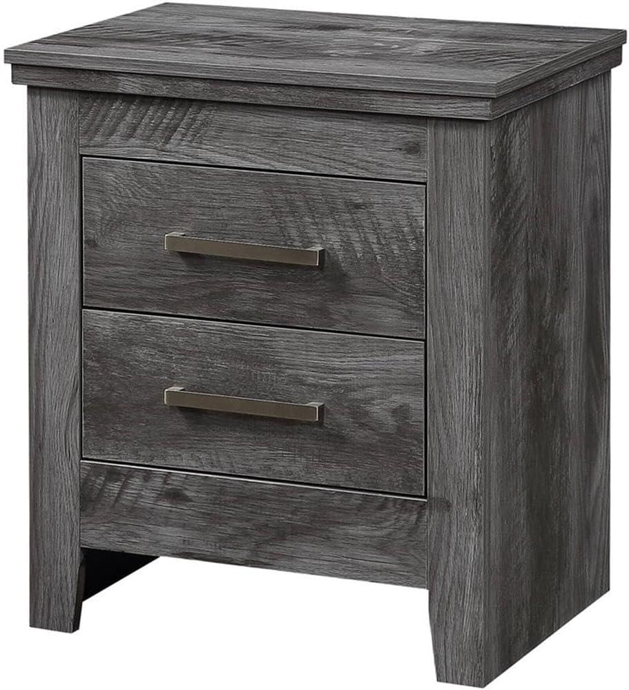 21" Vidalia Nightstand Rustic Gray Oak - Acme Furniture: Durable Wood, 24" Height, Bedroom Storage