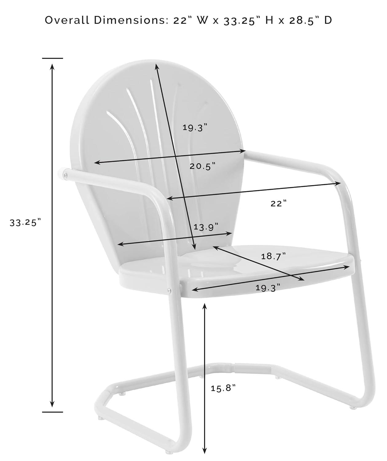 Crosley Furniture Griffith Metal Outdoor Patio Chair in Aqua