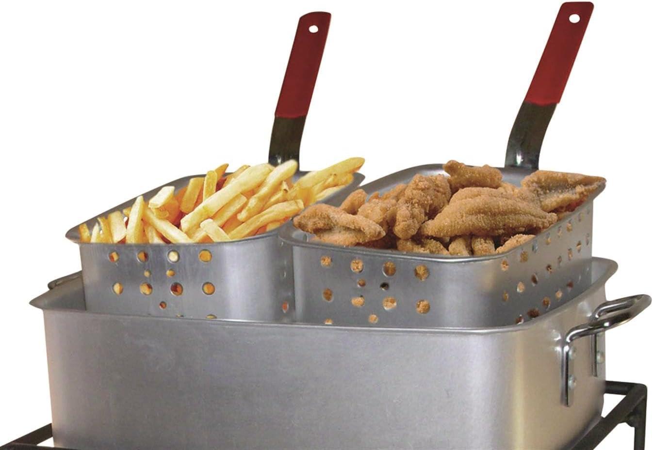 King Kooker 1 Burner Propane Rectangular Fryer Outdoor Cooker Kit with 15 Qt. Fry Pan & Two Baskets
