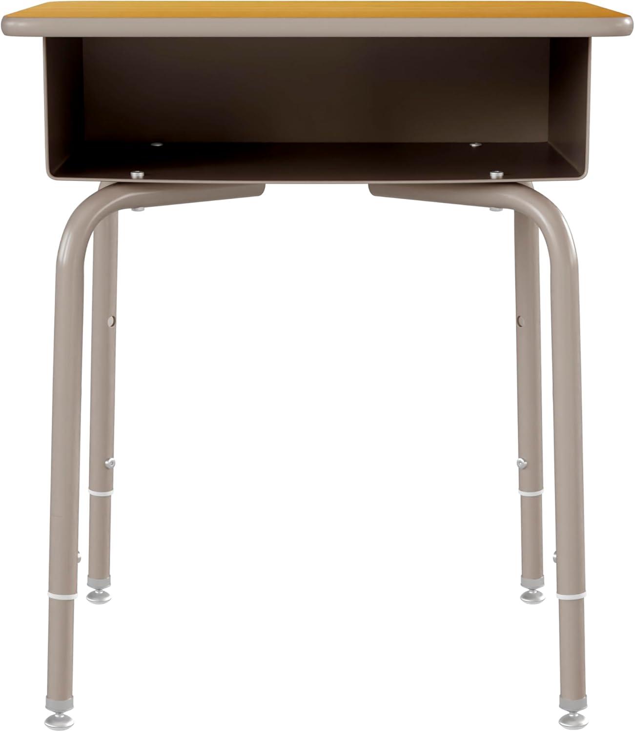 Flash Furniture Goddard Height-Adjustable Open Front Student Desk with Metal Book Box