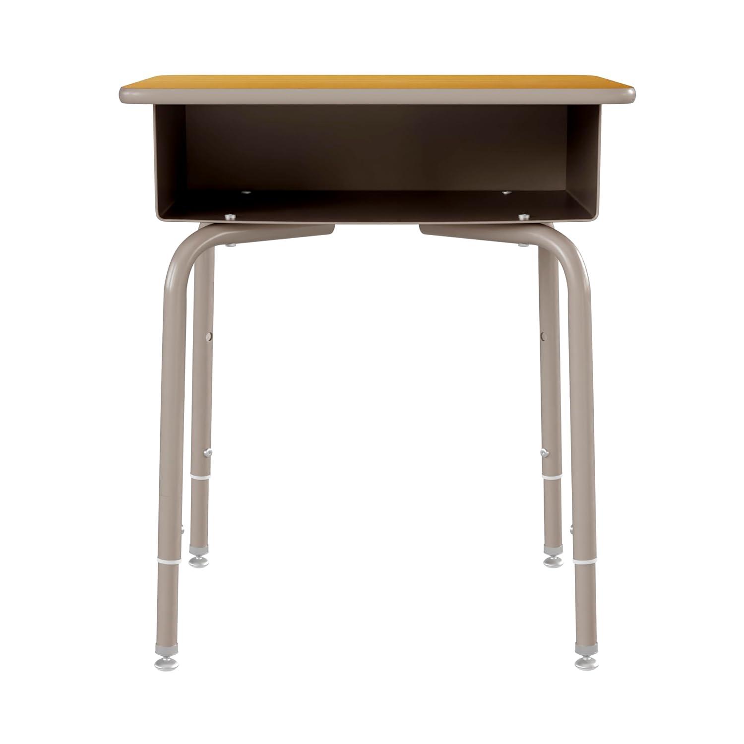 Flash Furniture Goddard Height-Adjustable Open Front Student Desk with Metal Book Box