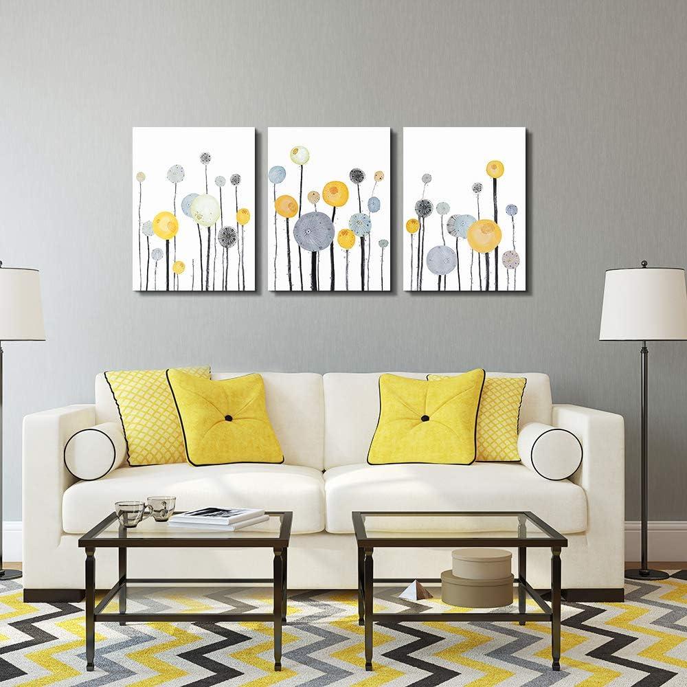 Abstract Dandelion Flowers Watercolor Paintings Canvas Wall Art For Living Room Bedroom Office Wall Decor Modern Wall Pictures Prints Artwork Kitchen Decorations Room Home Decor 3 Piece