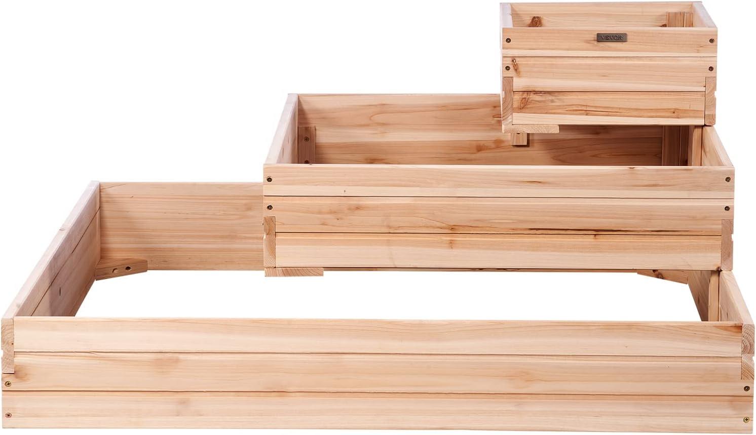 Burlywood Wooden Raised Garden Bed Planter 44.5"x44.5"x20.1"