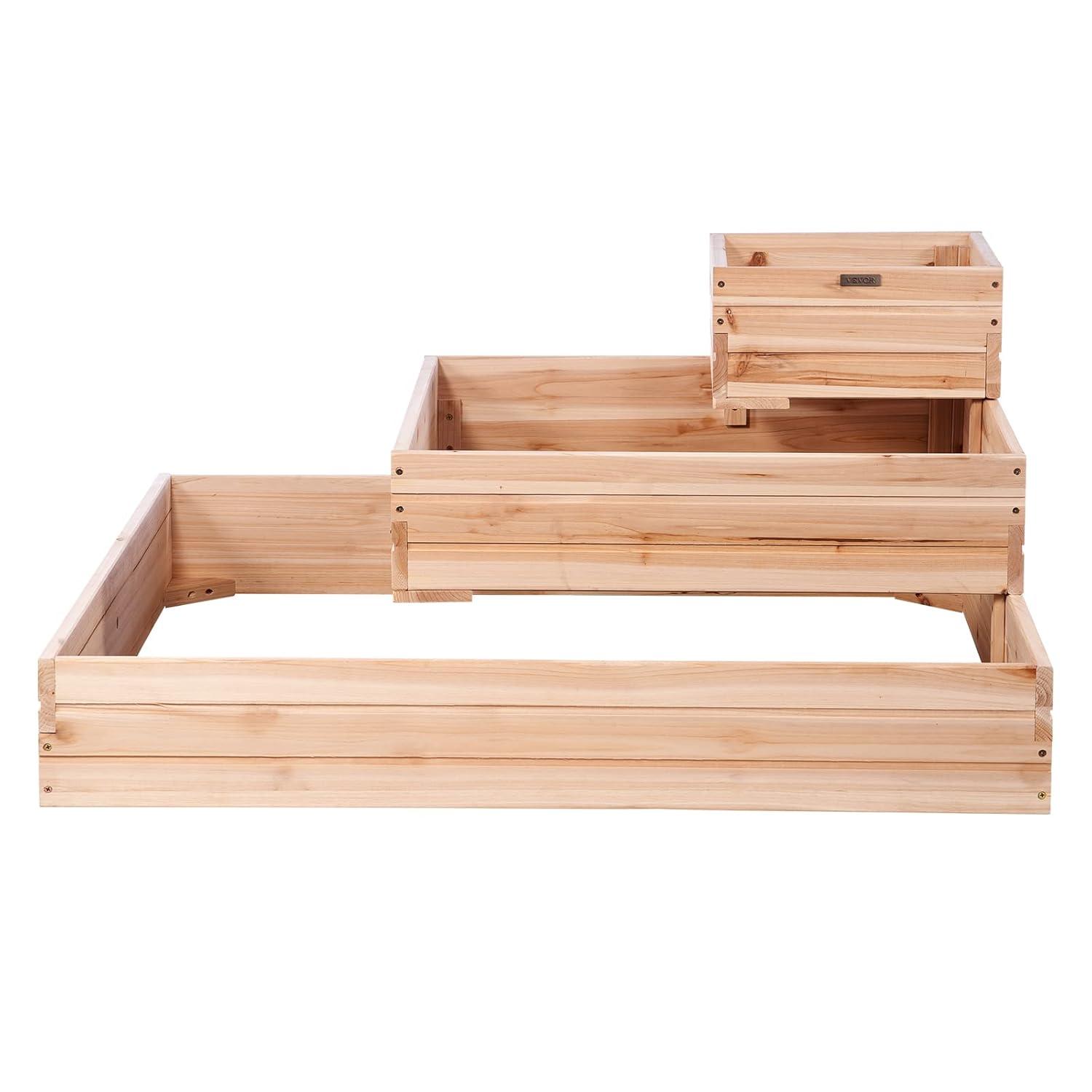 Burlywood Wooden Raised Garden Bed Planter 44.5"x44.5"x20.1"