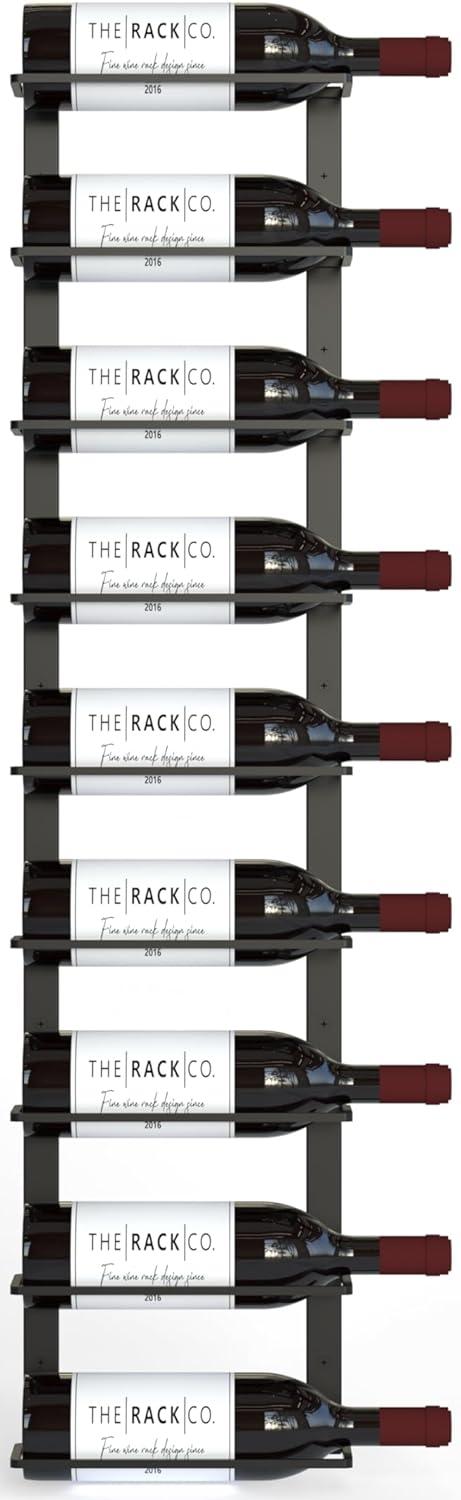 TheRackCo. Wall Series - Double Frame Wall Mount Wine Bottle Rack (9 Bottles) + Free Wine Bottle Opener Corkscrew
