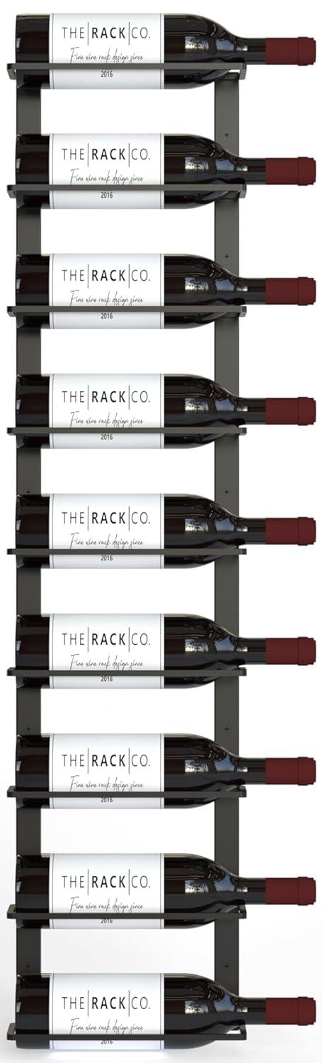 TheRackCo. Wall Series - Double Frame Wall Mount Wine Bottle Rack (9 Bottles) + Free Wine Bottle Opener Corkscrew