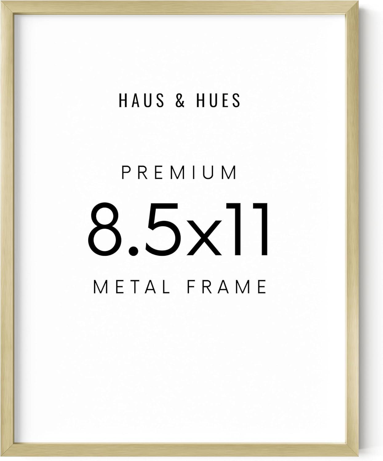 Gold Aluminum 8.5x11 Wall Mount Picture Frame