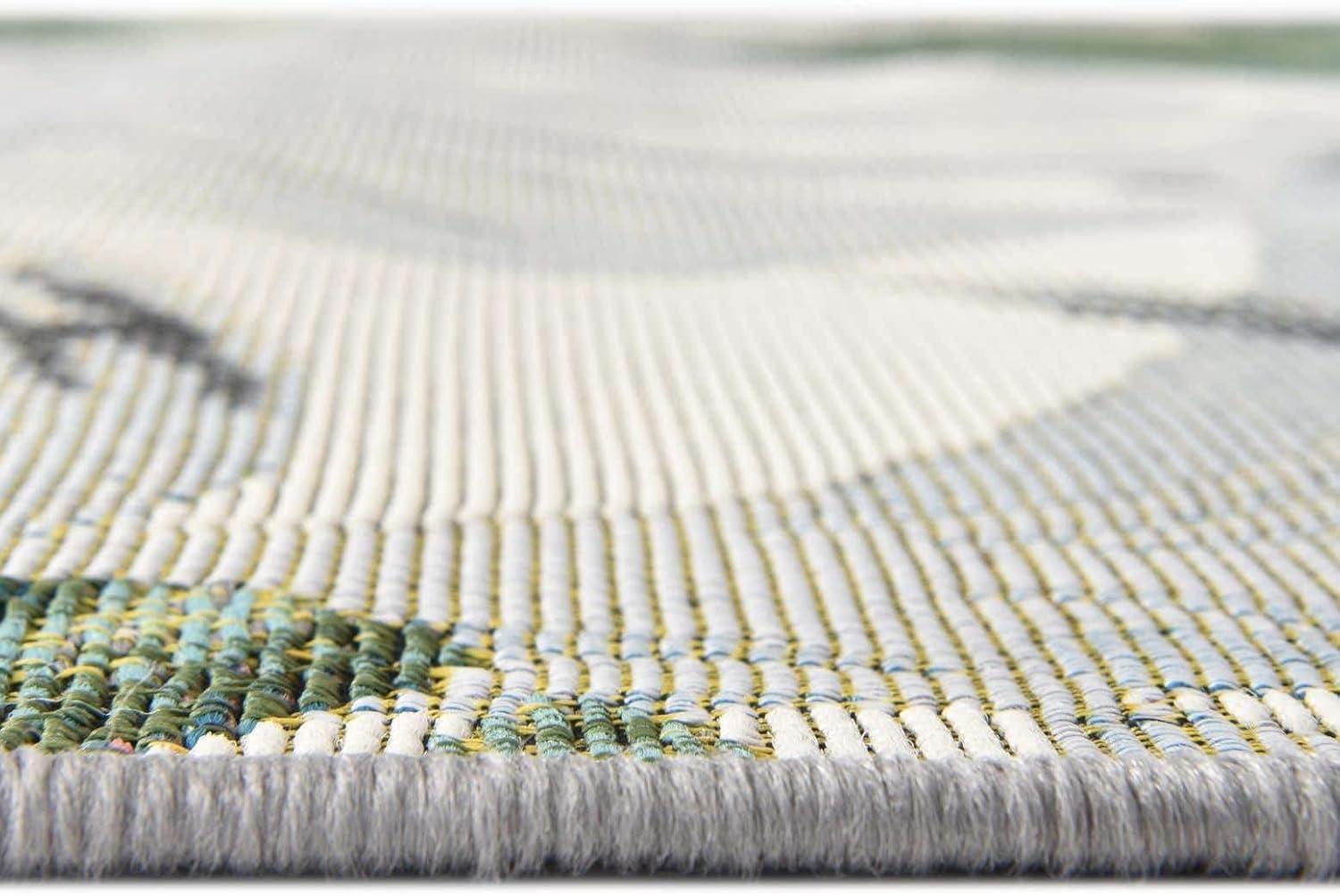 Unique Loom Outdoor Botanical Collection Area Rug - Kula (10' x 14' 1" Rectangle, Multi/ Gray)