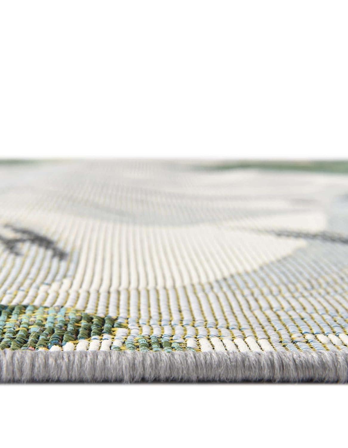 Unique Loom Outdoor Botanical Collection Area Rug - Kula (10' x 14' 1" Rectangle, Multi/ Gray)