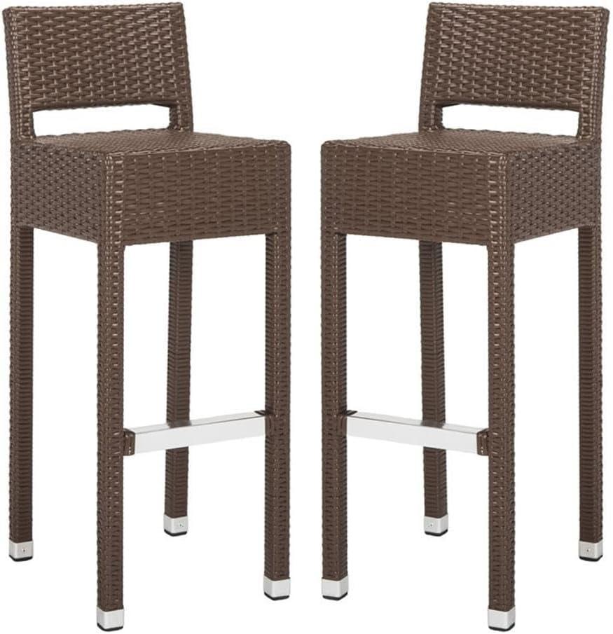 Landry Barstool - Indoor/Outdoor - FOX5212 - Brown - Safavieh