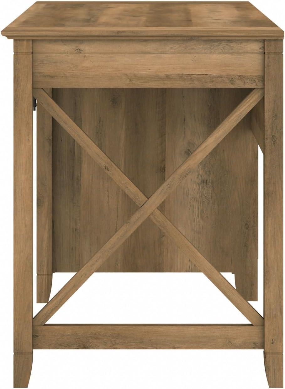 Bush Furniture Key West 54W Computer Desk with Keyboard Tray and Storage in Reclaimed Pine
