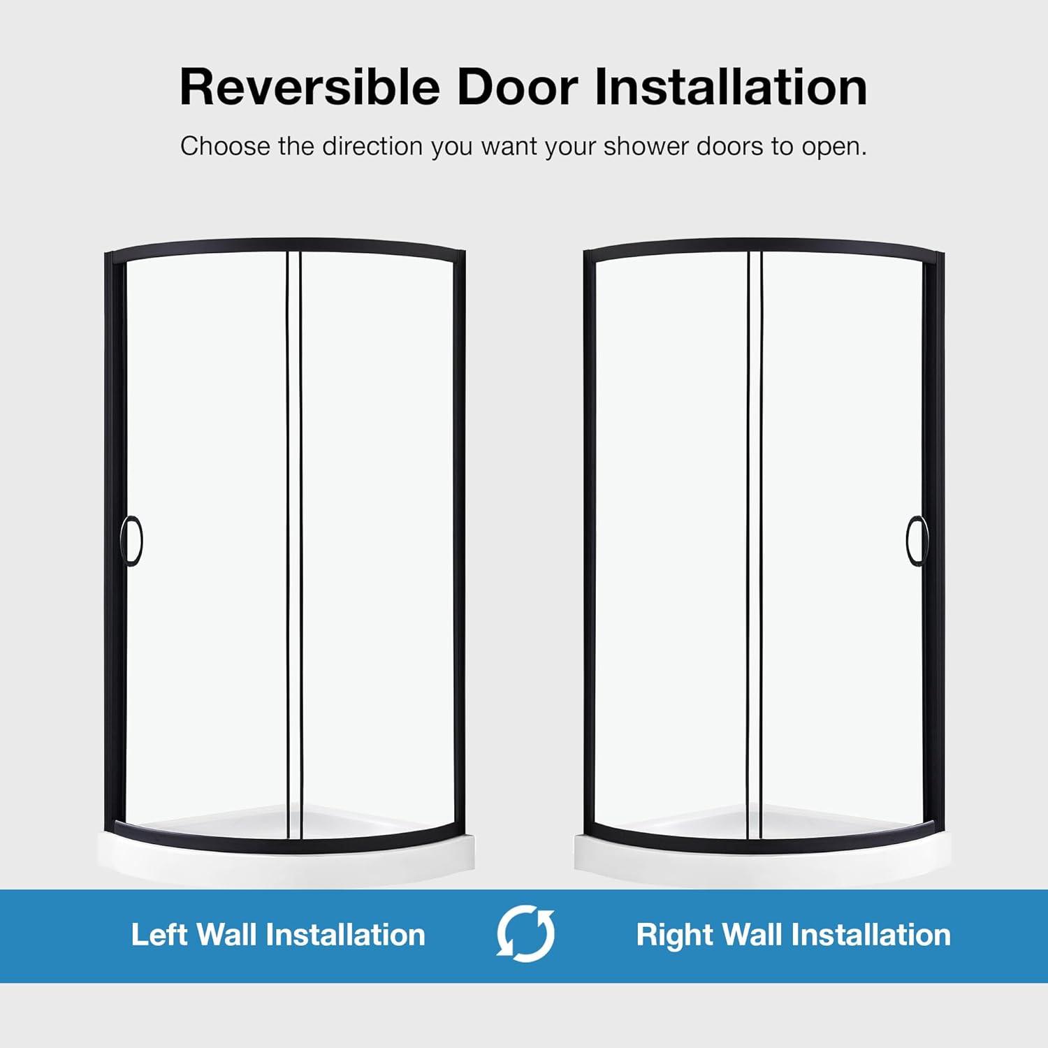 OVE Decors Breeze 35 in. Round Shower Kit w/ Clear, Base