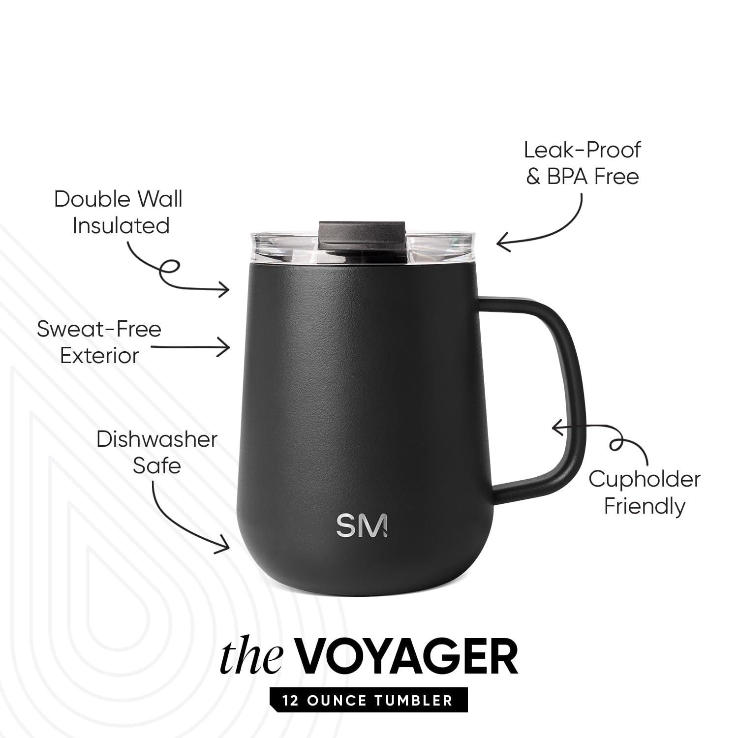 Simple Modern Stainless Steel Vacuum Insulated Voyager Mug with Handle and Flip Lid|12 fl oz