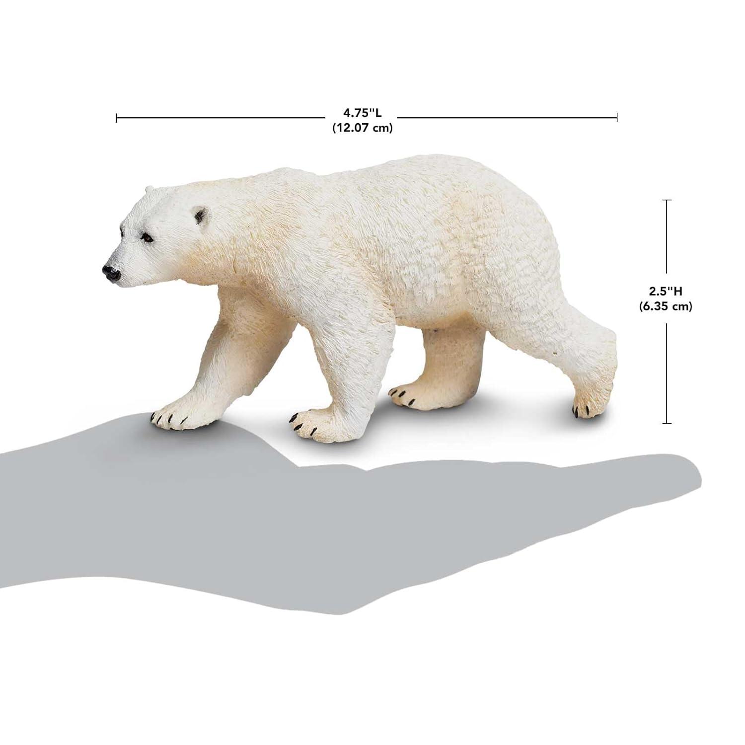 Safari Ltd. Polar Bear Figurine - Lifelike 4.75" Figure - Educational Toy for Boys, Girls, and Kids Ages 1+