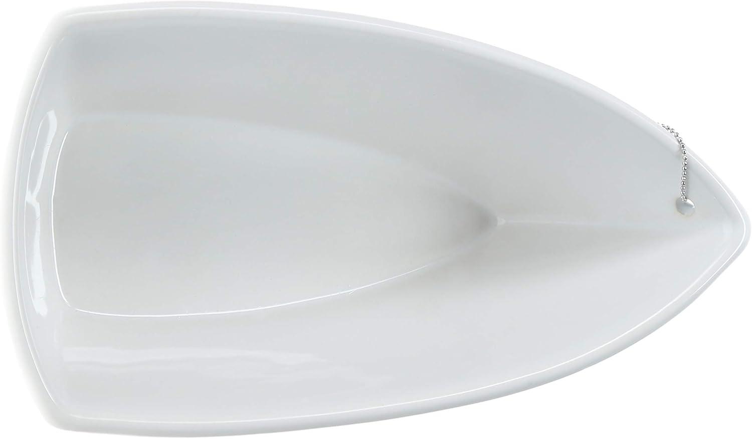 Pavilion Gift Company 12 Oz Stoneware Boat Dish Server With Wooden Oar Scoop Life Is At The Beach, Beige