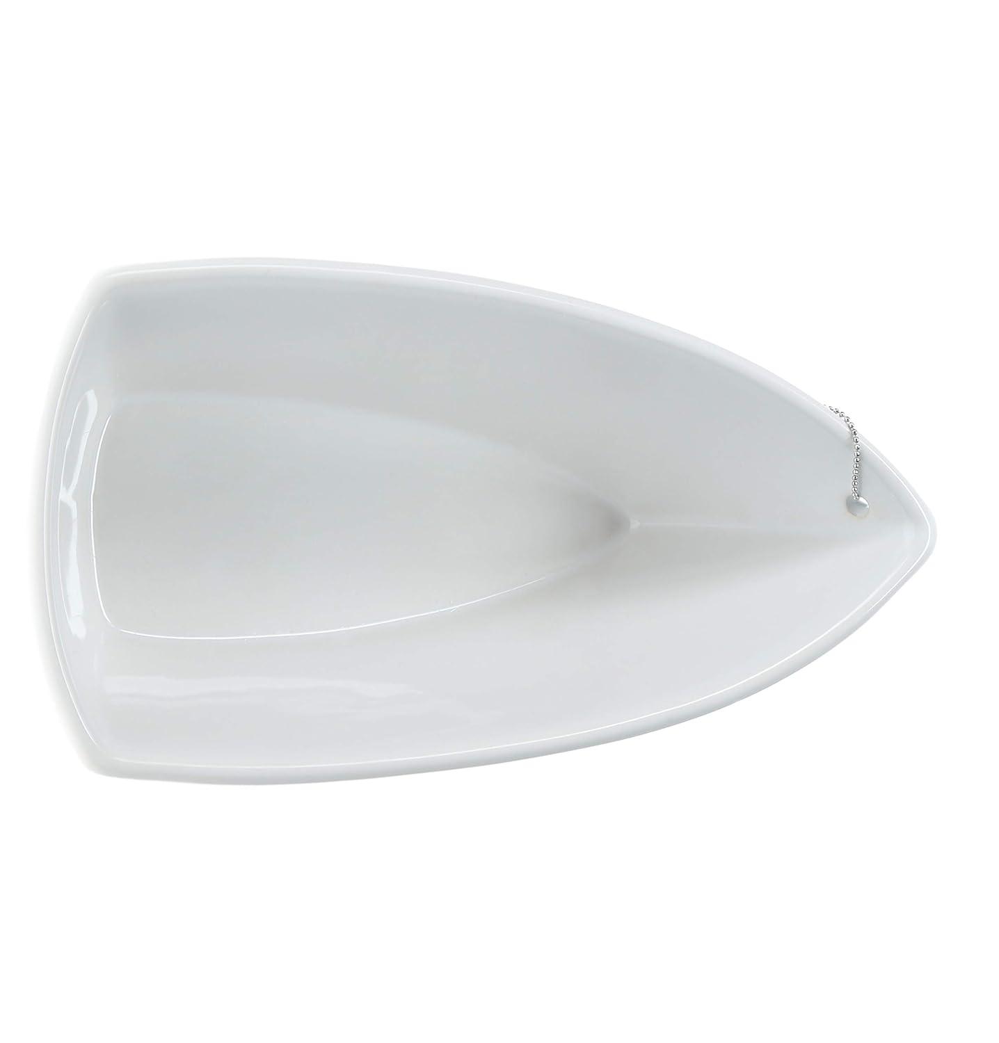 Pavilion Gift Company 12 Oz Stoneware Boat Dish Server With Wooden Oar Scoop Life Is At The Beach, Beige