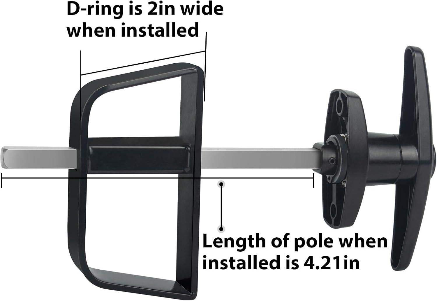 Shed Door Latch T-Handle Lock Kit with 5 Keys EFFIBUILD 4.5" Stem Storage Barn Shed Door Hardware Lock Set for Playhouses, Chicken Coops,Camper Black