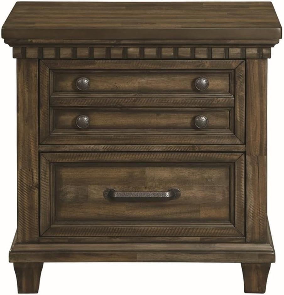 Picket House Furnishings Johnny 2 Drawer Nightstand in Smokey Walnut